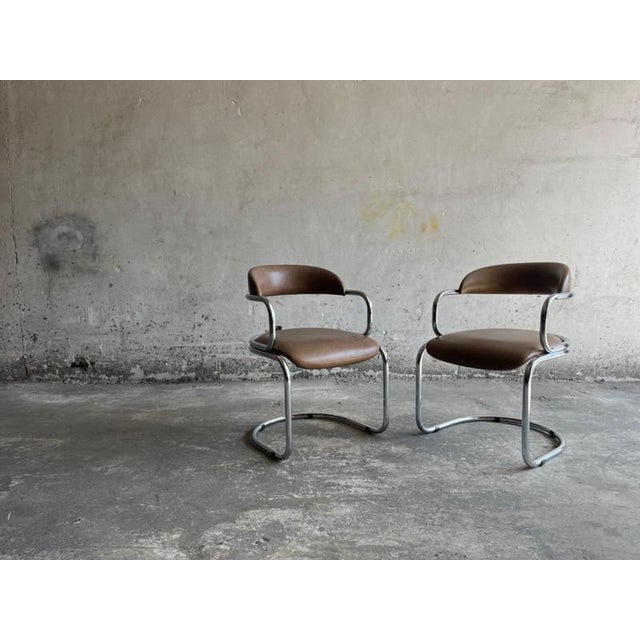 Vintage Italian Chrome and Skai Armchair, 1970s For Sale - Image 13 of 18