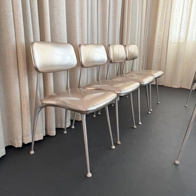 Metal Mid-Century Modern "Gazelle" Aluminum Dining Chairs by Shelby Williams For Sale - Image 7 of 10