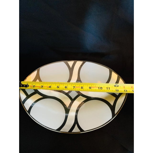 Glass Vintage Mid-Century Modern Geometric Silver Leaf Tray Set - 2 Pieces For Sale - Image 7 of 13
