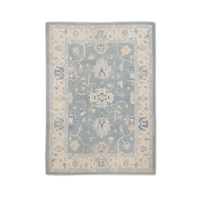 Textile Modern Turkish Oushak Rug 8'11" x 12' For Sale - Image 7 of 7