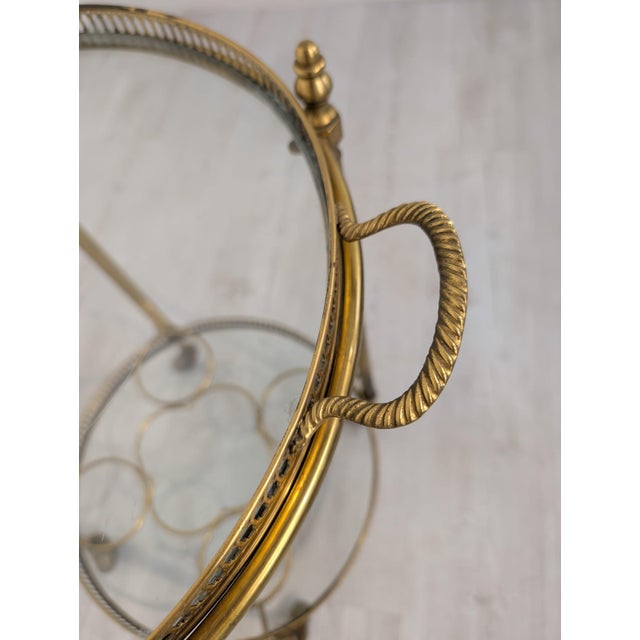 Vintage French Bar Cart in Brass, 1950s For Sale - Image 10 of 15