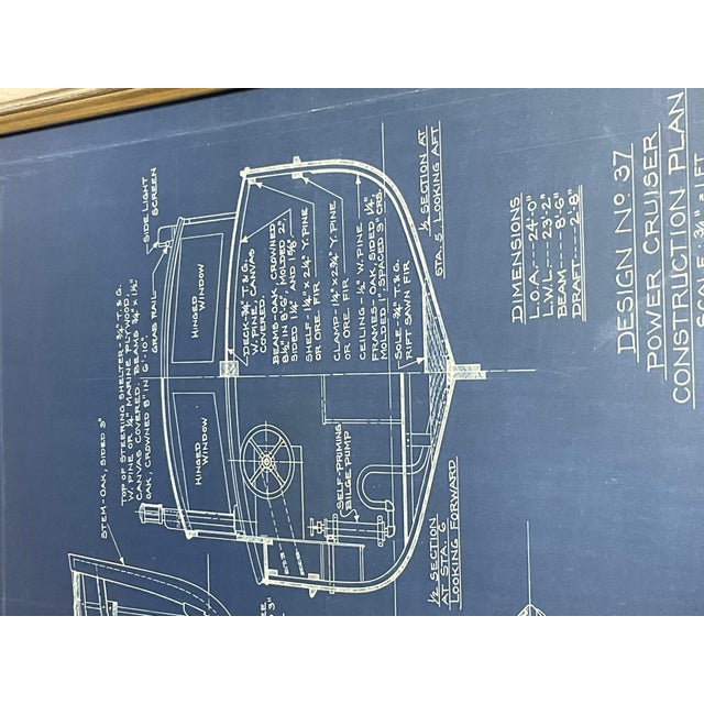 Power Cruiser Yacht Blueprint from Marblehead For Sale - Image 9 of 10
