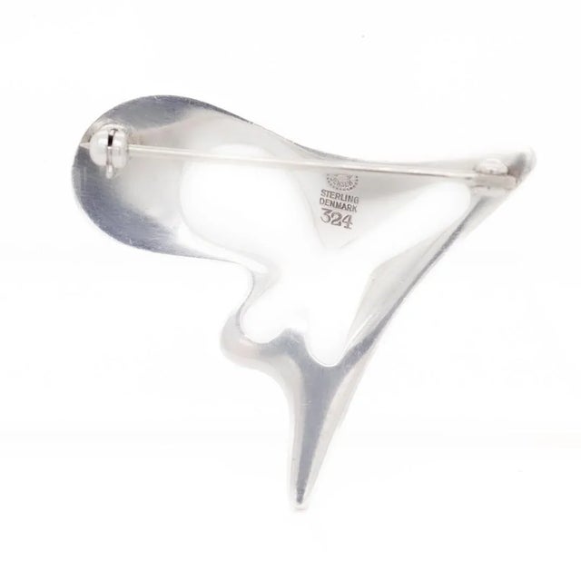 Georg Jensen Vintage Georg Jensen Sterling Silver Brooch or Pin No. 324 by Henning Koppel For Sale - Image 4 of 10