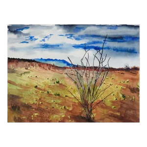 Contemporary Desert Landscape Watercolor Painting