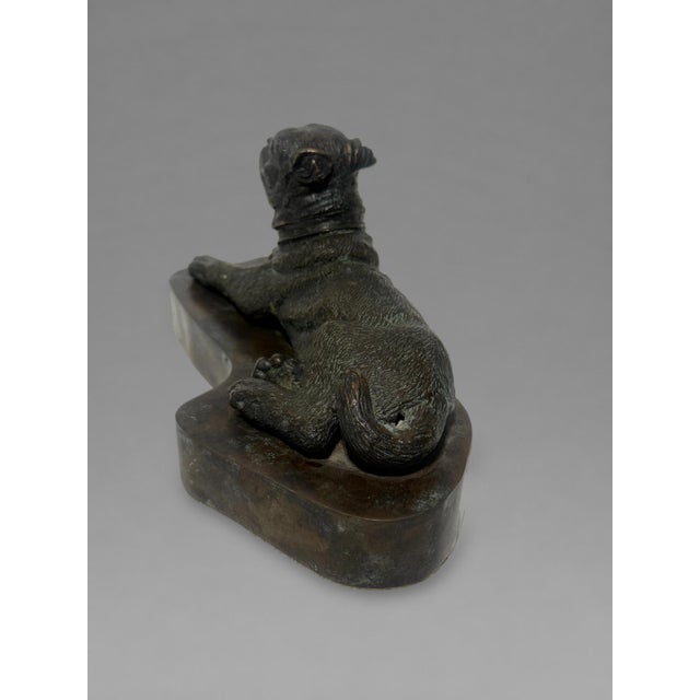 Metal European Patinated Bronze Recumbent Pug, 19th Century For Sale - Image 7 of 9