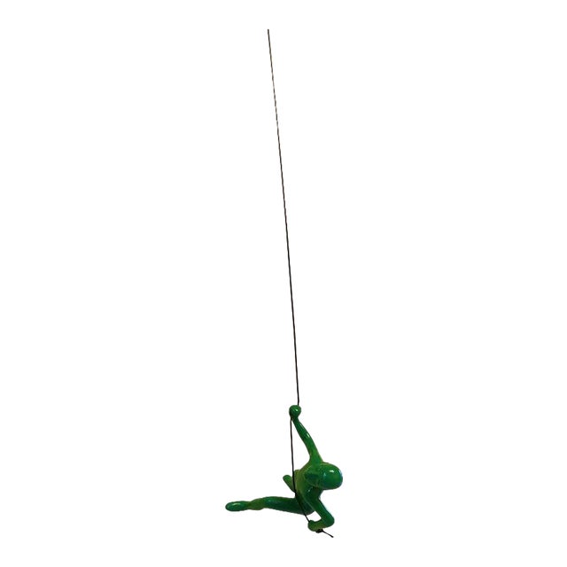 Green Position 1 Climbing Man 3d Hanging Wall Art Sculpture For Sale