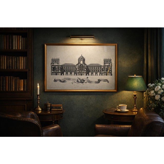 After Nolli, Vanvitelli's Royal Palace of Caserta Panel X, 1950s, Print For Sale - Image 3 of 8