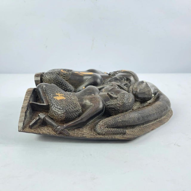 Early 20th Century Makonde Adam, Eve, and Snake Wood Carving MATTER COLLECTION For Sale In Denver - Image 6 of 7