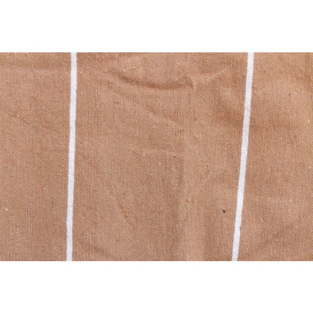 1990s Desert Sand Striped Moroccan Pom Pom Blanket For Sale - Image 5 of 7