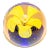 Murano Hand Blown Paperweight Yellow Flower With Blue Base Collectible Art Glass For Sale