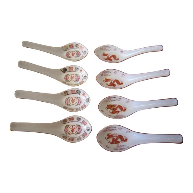 Japanese Porcelain Soup Spoons Set of 6 Chairish