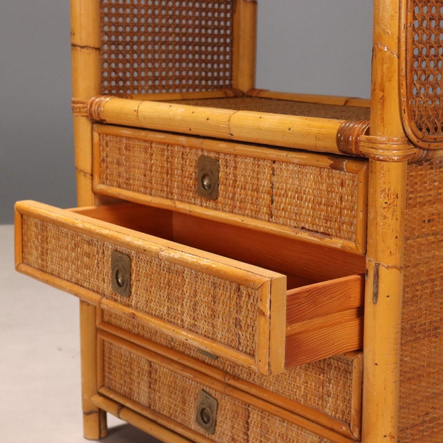 Vintage Italian Bookcase in Bamboo, 1980s For Sale - Image 5 of 14