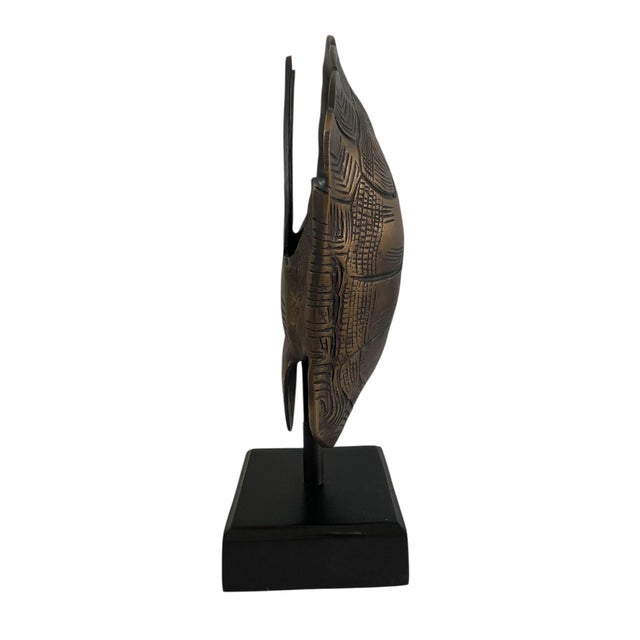 Contemporary 11.5" Turtle / Tortoise Shell Bronze Metal Sculpture on Platform Base For Sale - Image 3 of 7