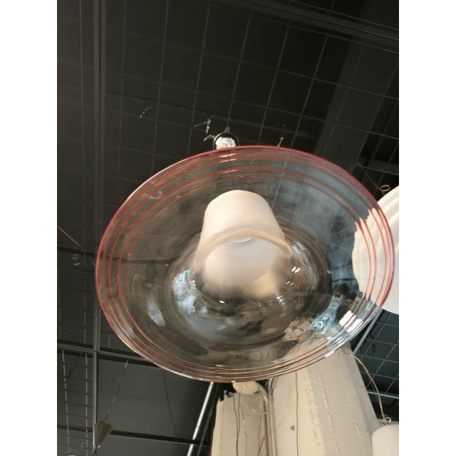 Murano Suspension with Red Stripes, 1970s For Sale - Image 6 of 14