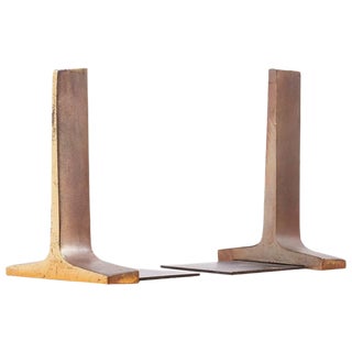 Modernist Bronze Bookends by Ben Seibel, USA, 1950s, Set of 2 For Sale