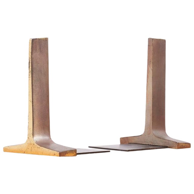 Modernist Bronze Bookends by Ben Seibel, USA, 1950s, Set of 2 For Sale