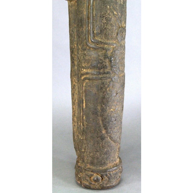 Antique African Bamileke Cameroon Tobacco Pipe Black Clay - Beetle For Sale In Houston - Image 6 of 10