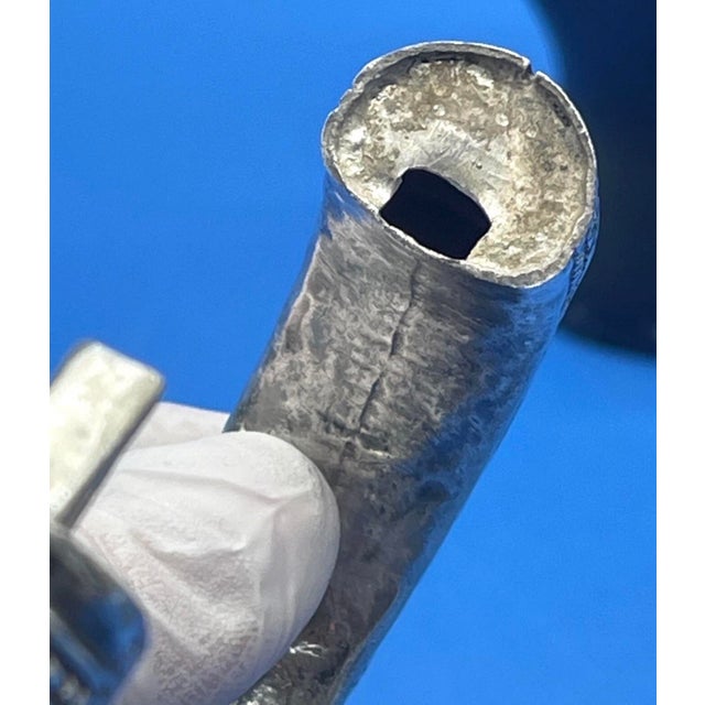 Antique Indian Rajasthan Sterling Silver Hinged Bangle Bracelet For Sale - Image 11 of 12