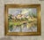A vibrant Impressionist-style oil on canvas depicting a picturesque European riverside village with a prominent church...