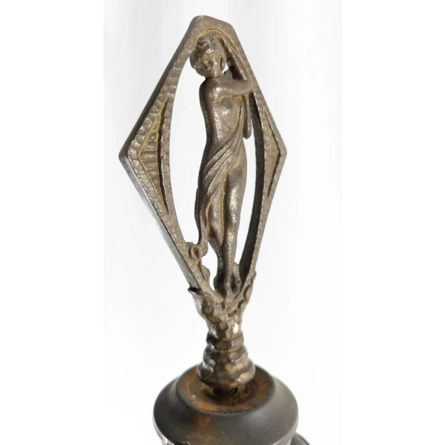 Brown 1920s Art Deco Muncie Art Pottery Table Lamp With Dancers For Sale - Image 8 of 11