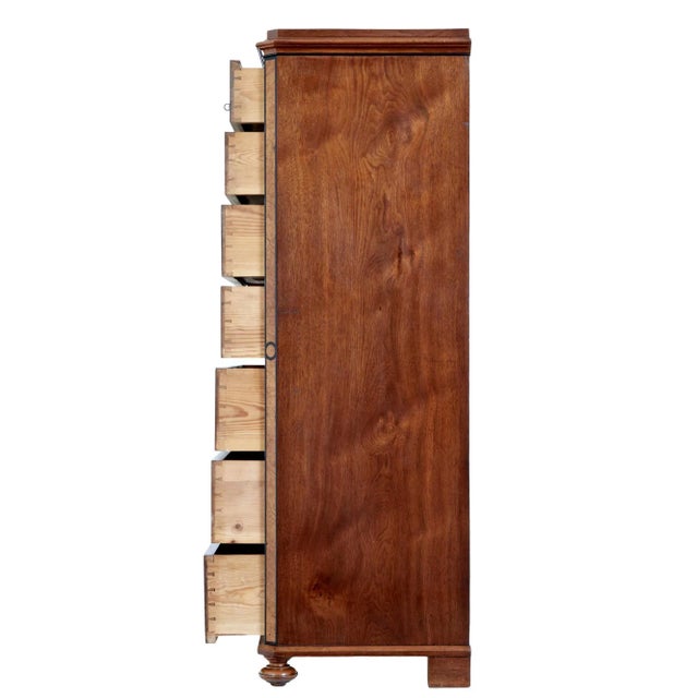 Tall Antique Chest of Drawers in Burr Walnut For Sale - Image 4 of 10