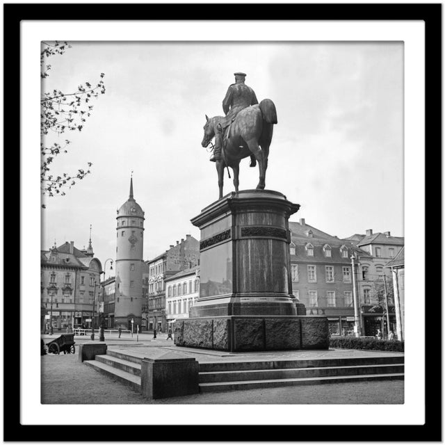 Market Square with Monument of Louis IV, Darmstadt, Germany, 1938, Printed 2021 For Sale - Image 4 of 5
