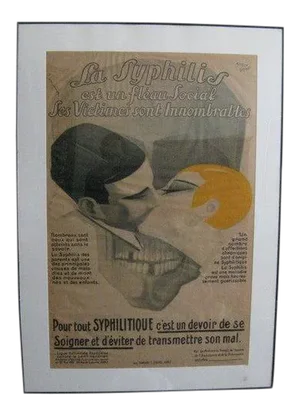1920s French Art Deco Theodoro French Advertising Lithograph, Framed