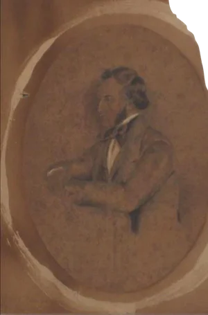 Seated Gentleman Portrait Study Graphite, Early-Mid 1800s