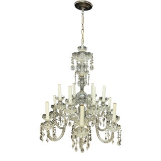 Vintage Waterford Hollywood Regency Style Crystal Chandelier For Sale