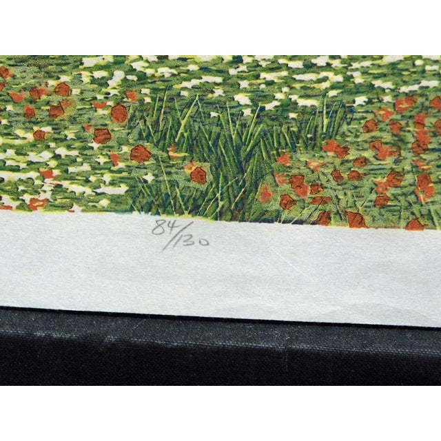 Impressionist Gordon Mortensen "River Birch" Signed Numbered Woodcut Art Print For Sale - Image 3 of 8