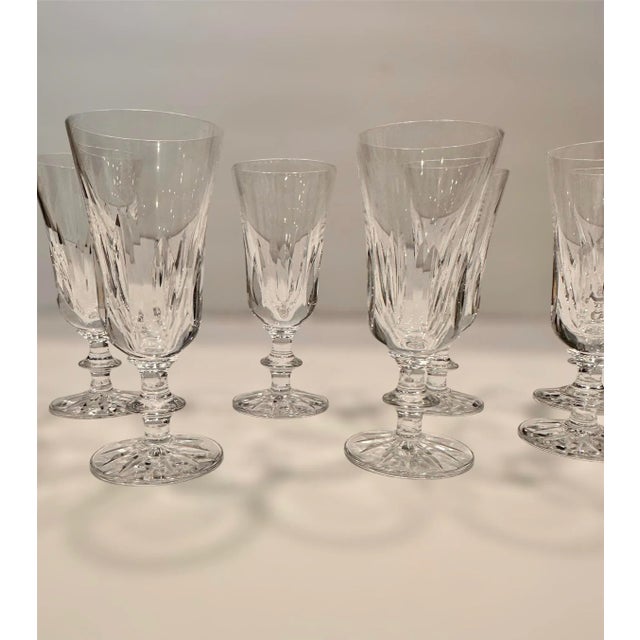 Mid 20th Century Large Set of 45 Signed Orrefors Sweden Crystal Glass Drinkware Stemware 11 Service Settings Goblet Water Champagne Wine Cordial Barware For Sale - Image 5 of 13