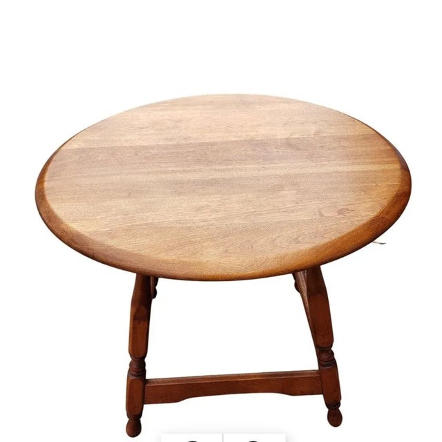 Amish Hand Crafted Solid Red Oak Desert Table Side Table, Circa 1970s For Sale In Washington DC - Image 6 of 8