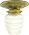 Metal Early 20th Century Art Nouveau Brass and Glass Ceiling Lamp, Austria For Sale - Image 7 of 9