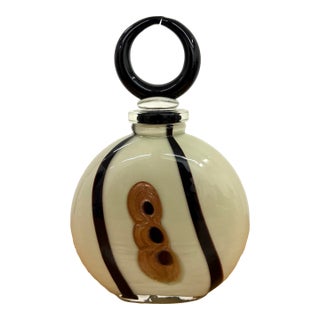 Vintage Hand Blown Lidded Glass Vessel For Sale