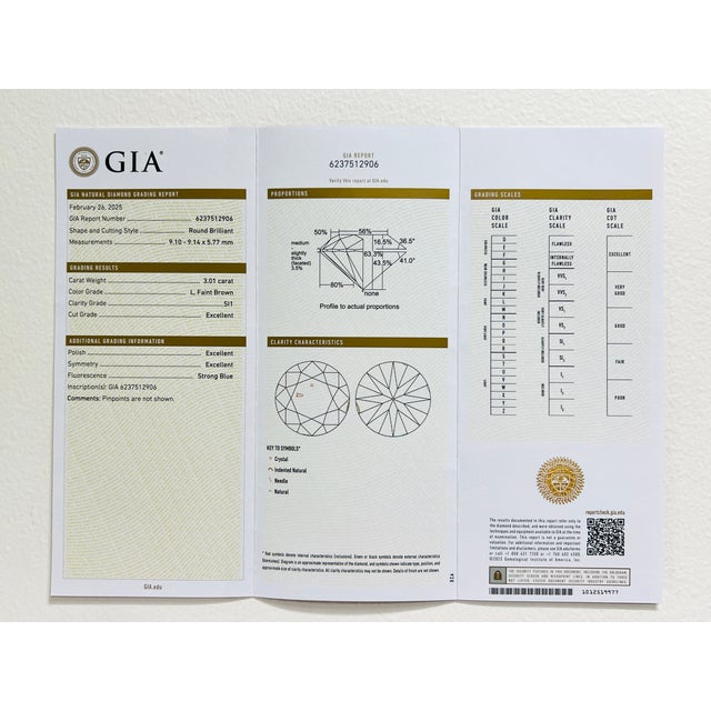 Gia 3 Carat Round Diamond Ring in 18k Yellow Gold, Size 6.5 For Sale - Image 9 of 9