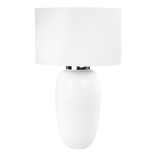 Kyoto Ceramic Table Lamp, White For Sale