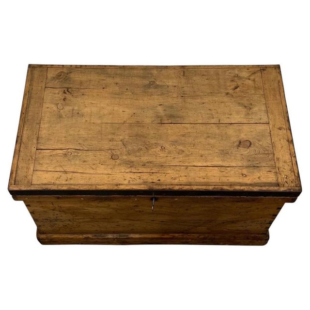 Antique Victorian Pine Fitted Chest Coffer For Sale - Image 6 of 12