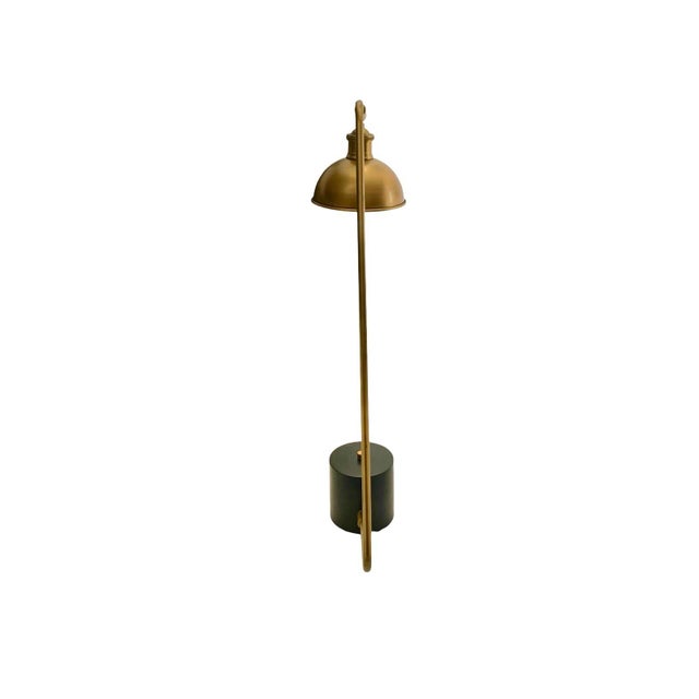 Vintage Desk Lamp Brass on Heavy Cylinder Base Industrial Style Decor For Sale In Tulsa - Image 6 of 7