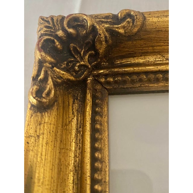 Rococo Vintage Carr Gold Gilt Style Baroque-Style Wood Picture Frame 5 X 7” With Velvet Easel Back. For Sale - Image 3 of 13