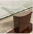 Vintage Mid-Century Modern Sculptural Glass Console Table With a Burl Wood Veneer Pedestal & Chrome Base For Sale - Image 4 of 7