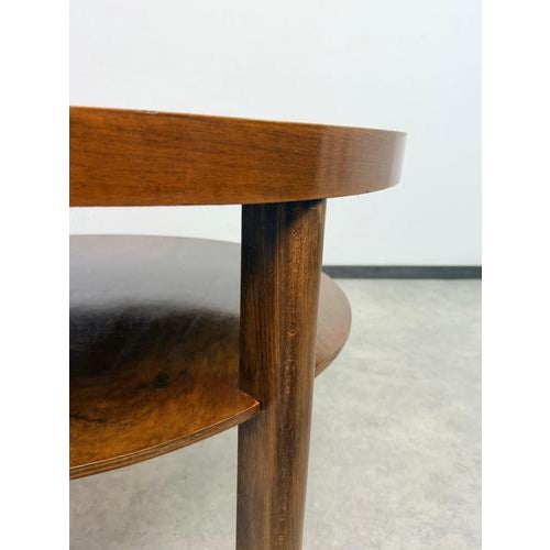 Gold Art Deco Walnut Coffee Table attributed to Jindřich Halabala for Up Závody, 1930s For Sale - Image 8 of 9