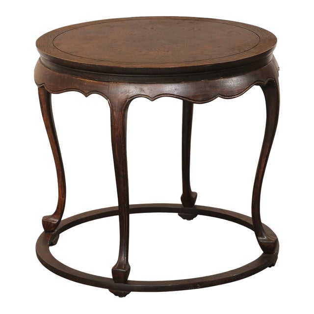 Vintage Wooden Accent Table, 2 Ft. Diameter For Sale