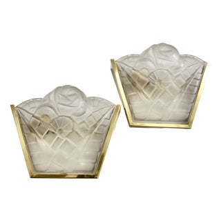 French Art Deco Wall Lights by David Guéron for Degué, 1930s, Set of 2 For Sale