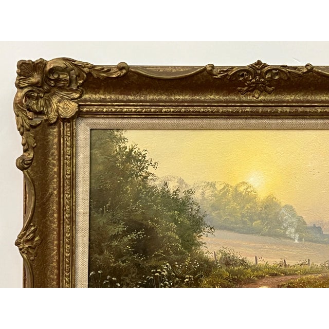 Country Lane to Farmhouse & Birds in English Countryside by 20th Century Artist Circa 1990 For Sale - Image 16 of 18