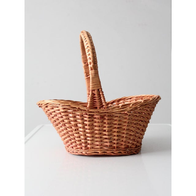 Vintage Wicker Gathering Basket For Sale - Image 12 of 12
