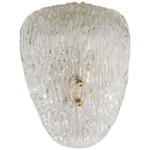 Scandinavian Modern Glass and Brass Wall Sconce