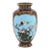 Late 19th Century Antique Meiji Japanese Cloisonne Enamel Vase Double Sided Moon and Crane Scenes For Sale