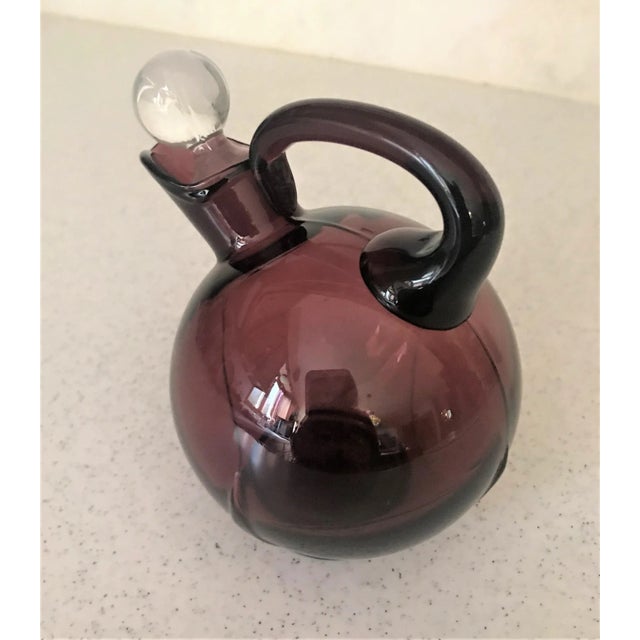 Mid 20th Century Art Deco Amethyst Glass Decanter Set- 6 Pieces For Sale - Image 5 of 6