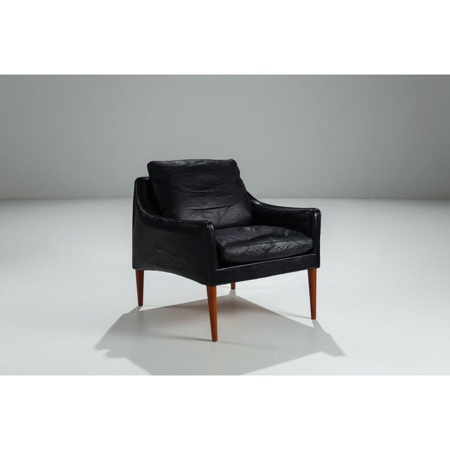 Mid-Century Modern Model 800 Lounge Chair in Leather by Hans Olsen for CS Mobler, 1958 For Sale - Image 3 of 12