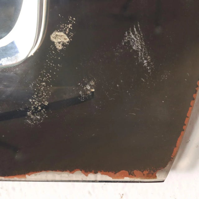 Black Vintage Wall Mirror with Wall Lamps in Glass, Italy, 1960s For Sale - Image 8 of 12